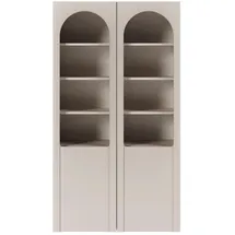 Selsey Arkadia - Vitrine mit Bogentüren und Glasfronten, Kaschmirgrau, 100 cm - Taupe