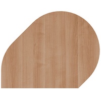 Hammerbacher Anbautisch höhenverstellbar RA81 nussbaum, grau Tropfenform 103,0 x