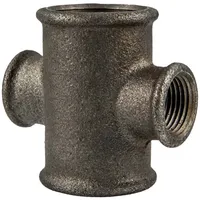 Gebo Temperguss-Gewindefitting schwarz Kreuzstück reduziert, allseitig ig 3/4 x