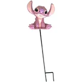 Disney Gartenstecker Angel/Stitch 37 cm Pink/Mehrfarbig