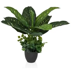 Kunstpflanze / Kunstbaum DIEFFENBACHIA 80 cm Kunststoff grün hjh OFFICE