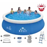 Happy People Quick Up Pool Set 450 x 90 cm inkl. Filterpumpe und Leiter und Abdeckplane