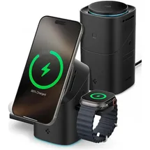 SPIGEN Essential EF223MS 3-in-1 Qi2 Kabelloses Ladegerät - Schwarz