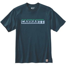 CARHARTT Relaxed Fit Heavyweight Logo Graphic T-Shirt, blau, Größe XL
