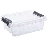Plast Team Pro Box Aufbewahrungsbox mit Deckel und QR-Code Stapelbar Transparent (21L)