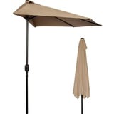 XFAK 2 * 3m Halbschirm Halb-Sonnenschirm Mit Kurbel Halbrunder Gartenschirm Wandschirm Für Balkontür Terrasse, 38mm Schirmstangen (Color : Beige)