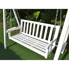 Melko Hollywoodschaukel Weiß Gartenschaukel Hängesitz mit Dach