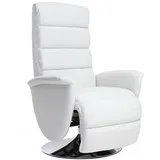 miliboo Relaxsessel NELSON Kunstleder 75 x 109 x 72 cm Weiß mit Liegeposition