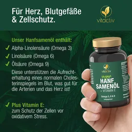 Vitactiv Hanfsamenöl Kapseln + Vitamin E 60 St.
