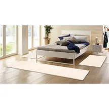 OTTO home Bettumrandung OTTO HOME "Mohan" Gr. 14, weiß, H:25mm, Obermaterial: 100% Wolle, Bettumrandungen, handgeknüpft, Bettvorleger, Läufer-Set für das Schlafzimmer