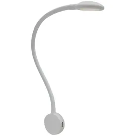 Kalb Material Für Möbel LED Bettleuchte + USB Ladeg. TOUCH Bettleuchten Leseleuchte Leselicht Ladegerät, Farbe:Weiß