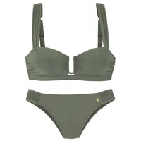LASCANA Bandeau-Bikini Damen Grün 40 Cup A/B