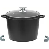Cheffinger Tiefer Kochtopf Induktion Deckel Ø28cm Suppentopf Alu Guss