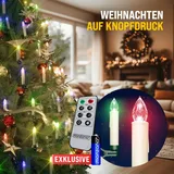 monzana LED Weihnachtsbaumkerzen 30er-Set Bunt Fernbedienung