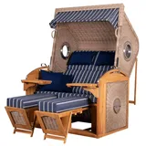 dekoVries GmbH Strandkorb deVries PURE® Sailor XL - PE white kubu - Dessin 236 - inkl. Schutzhülle