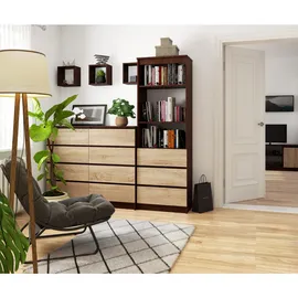 Akord Büroschrank 60 x 180 x 35 cm Wenge/Sonoma Eiche