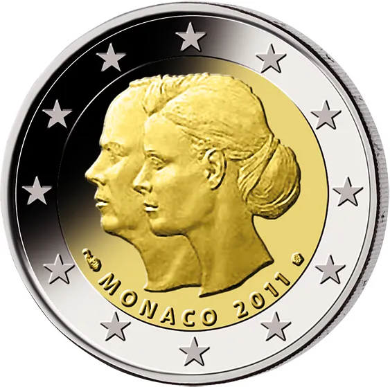 2 Euro Gedenkmünze "Hochzeit Charlene Wittstock und Fürst Albert" 2011 aus Monaco