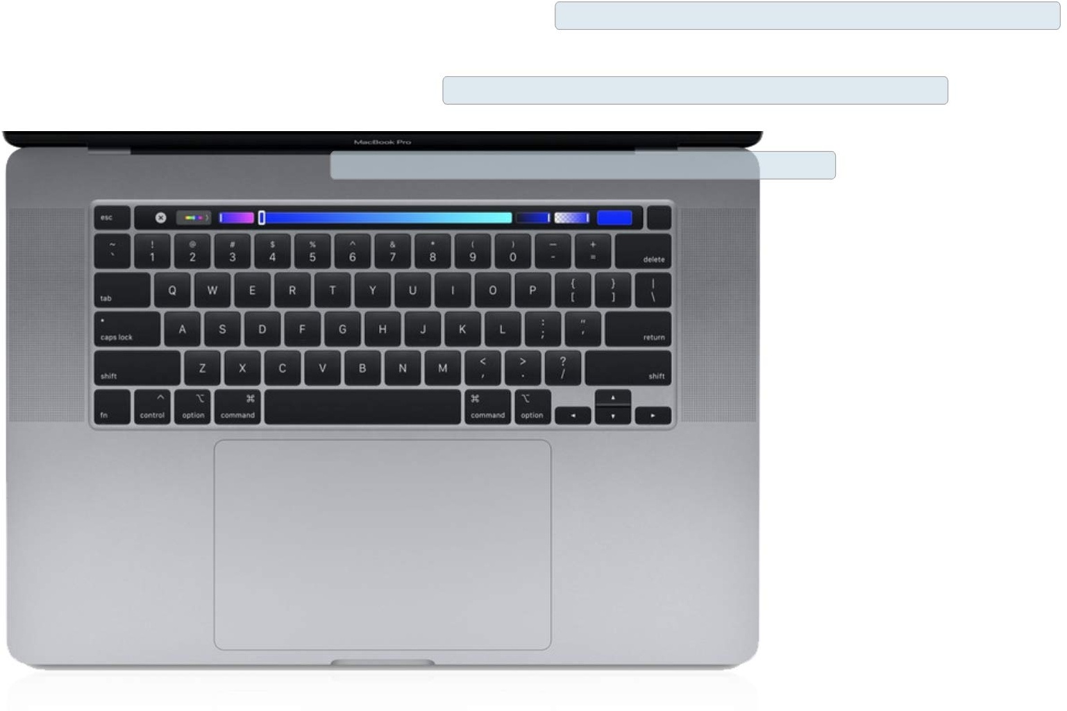 BROTECT Panzerglasfolie für Apple MacBook Pro 16" 2019 (NUR Touch Bar) (3 Stück) Schutzglas Schutzfolie [Extrem Kratzfest 9H, Anti-Fingerprint