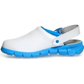 Abeba (37312) Clog ESD-Berufsschuhe Dynamic OB mit Aufdruck weiß/blau 47
