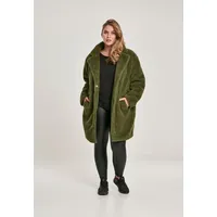 URBAN CLASSICS Ladies Oversized Sherpa Coat Olive,