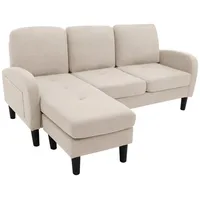 HAUSS SPOLE Ecksofa L-förmiges 3-Sitzer Sofa, Modulares Design, Ideal für Wohnzimmer Beige, Polstersofa, Sofa, L-förmiges Ecksofa mit Chaiselongue beige