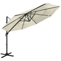 vidaXL Sonnenschirm mit Aluminium-Mast 4-lagig Sandfarben 3x3 m