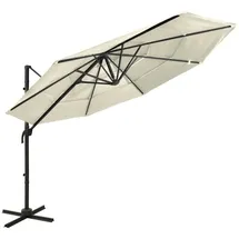 vidaXL Sonnenschirm mit Aluminium-Mast 4-lagig Sandfarben 3x3 m