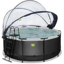 EXIT TOYS Black Leather Pool 360 x 122 cm inkl. Sandfilterpumpe und Abdeckung