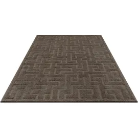 The CarPET Designteppich THE CARPET "Elisa", braun, B:200cm H:15mm L:280cm, Polyester, Polypropylen (PP), Teppiche, mit klaren geometrischen Formen und Linien