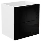 duschspa Waschtisch Unterschrank Waschtischunterschrank Waschbeckenunterschrank Badschrank, 50-120cm Hängeschrank, Matt / Hochglanz schwarz 50 cm x 52 cm x 38.8 cm