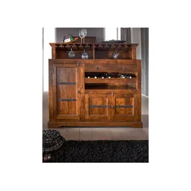 Massivmoebel24 Barschrank 140 x 66 x 125 cm Braun