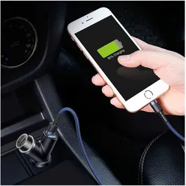 Baseus Y-Typ KFZ-Ladegerät Dual USB Zigarettenanzünder 3,1 A Schwarz