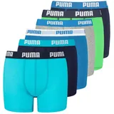 Puma Jungen Boxer Shorts, 6er Pack - Basic Boxer ECOM, Cotton Stretch, Everyday Blau/Grau/Schwarz 140