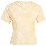 adidas Women's Train Essentials AOP Flower Tie-Dye Tee T-Shirt, Crystal Sand/Semi Spark, L