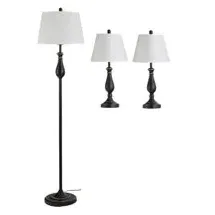 Homcom Tischlampen-Set Schwarz 2 St.