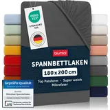 Blumtal Spannbettlaken Mikrofaser 180 x 200 cm Anthrazit
