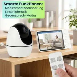 ideoon HD Überwachungskamera mit Monitor Schwarz