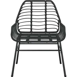 vidaXL 5-teiliges Garten-Esszimmerset aus schwarzem Polyrattanglas