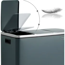 Songmics Mülleimer, Mülltrennsystem, 3 x 18 L, ergonomisch, 3 Fächer