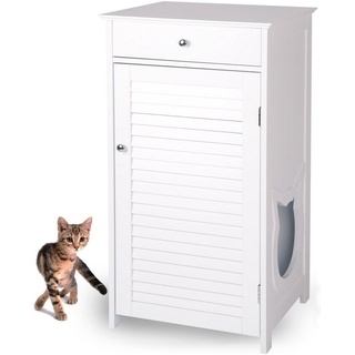 WONDERMAKE Katzenschrank für Katzentoilette 51x46x96cm weiß