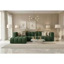 kaiser möbel Ecksofa L-Form GRAND 318 cm, stoff Salvador, Grün, Links - Grün