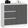 Akord Kommode AKORD JERRY 80 x 77 x 35 cm Weiß / Graphitgrau