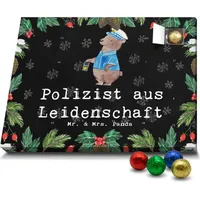 Mr. & Mrs. Panda Schoko Adventskalender Polizist Leidenschaft - Schwarz - Geschenk, Beruf, Schenken, Polizei, Rente, Schokoladen Adventskalender, C... - Schwarz