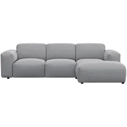 Ecksofa FLEXLUX "Lucera Chaislongue rechts oder links, L-Form, bequem", grau (sophisto grau), B:251cm H:73cm T:171cm, 100% Polyester, Sofas, modern & anschmiegsam, Kaltschaum, Stahl-Wellenunterfederung