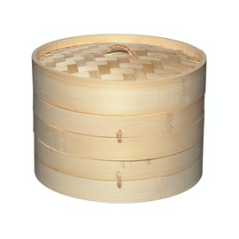 KitchenCraft Welt der Aromen Bambus Dampfgarer Korb, 2 Etagen, 20 cm,