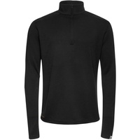 Kaipara - Merino Sportswear Langarmshirt Merino Zip-Neck Herren Regular 250 (1-tlg) aus reiner Merinowolle Made in Germany schwarz S