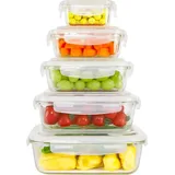 Ecosa 5-Teiliges Frischhaltedosenset Aufbewahrungsboxen Glasbehälter