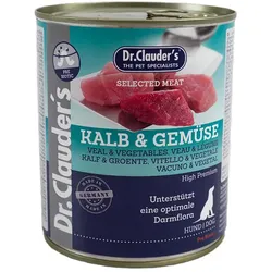 Hundenassfutter Dr. Clauder's Selected Meat Kalb & Gemüse 6x800 g