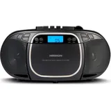 Medion E66476 Stereo Sound System (Boombox, CD-Player, MP3, Kassette, tragbarer Kassettenspieler für Kinder, UKW Radio, AUX, Kopfhörer, Netz & Batterie) schwarz