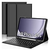 FOGARI Tastatur Hülle für Samsung Galaxy Tab A9 Plus 2023 11 Zoll Tablet - Tastatur für Samsung Galaxy Tab A9+ 11 Zoll,Schutzhülle mit Pencil Halter, Abnehmbarer Tastatur QWERTZ Layout - Schwarz